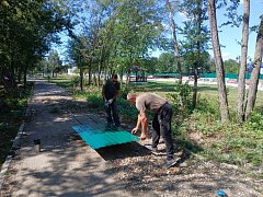 В ершовском парке Пушкина продолжаются работы по благоустройству