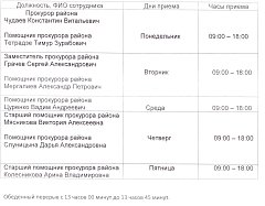 График личного приема прокуратуры Ершовского района